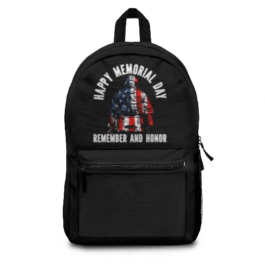 Patriotic Veteran USA Flag American Memorial Day Backpacks