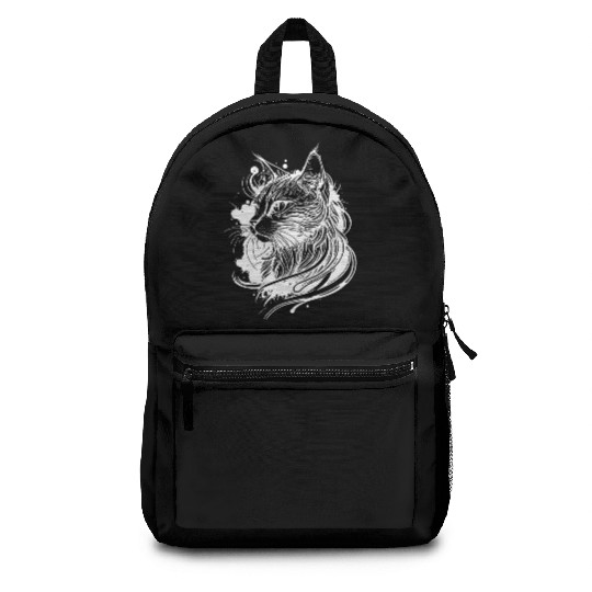 Cute Space Cat In Tattoo Style Backpacks