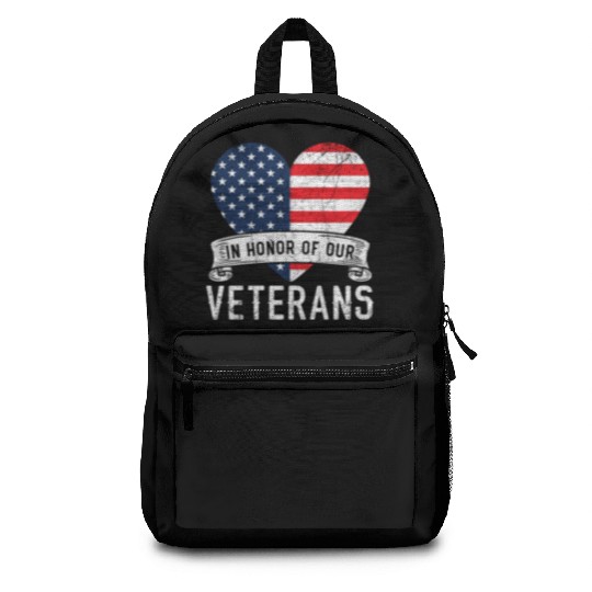 Patriotic Veteran USA Flag American Memorial Day Backpacks