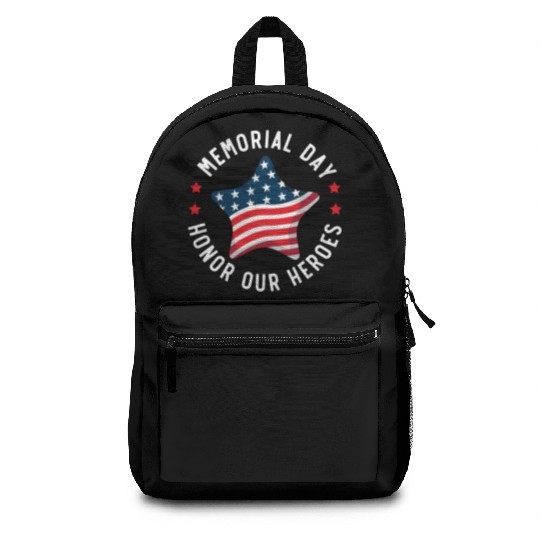 Patriotic Veteran USA Flag American Memorial Day Backpacks