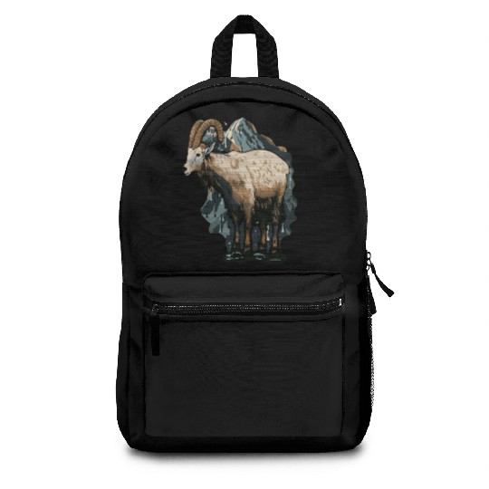 a mountain goat lives in the mountains Backpacks