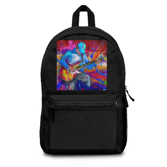 Guitar Player Graffiti Art Backpacks