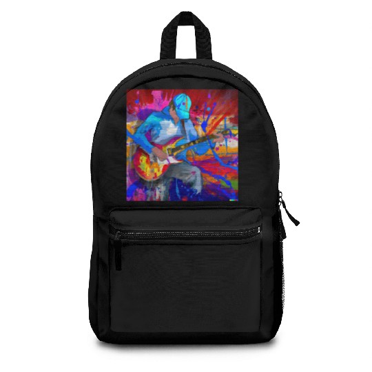 Guitar Player Graffiti Art Backpacks