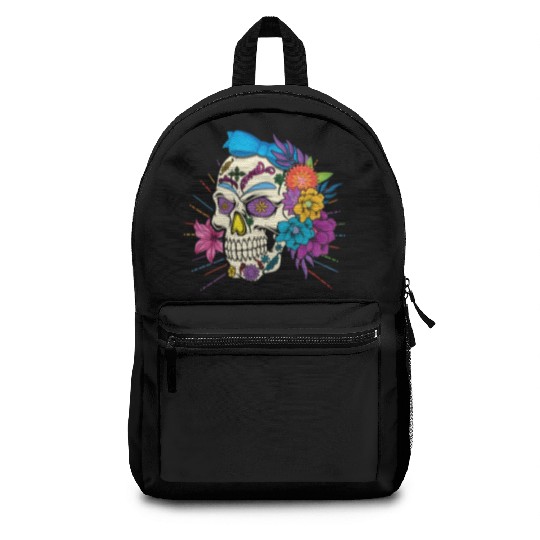 Floral Dia De Los Muertos LGBTQ LGBT Pride Month Backpacks