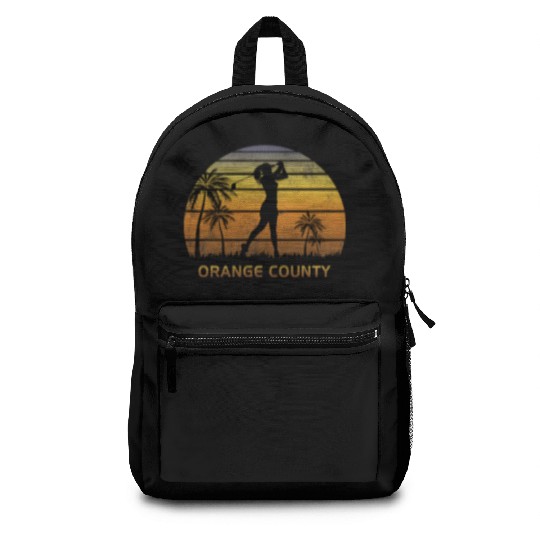 Retro Orange County Women's Golf Golfing Fan Backpacks