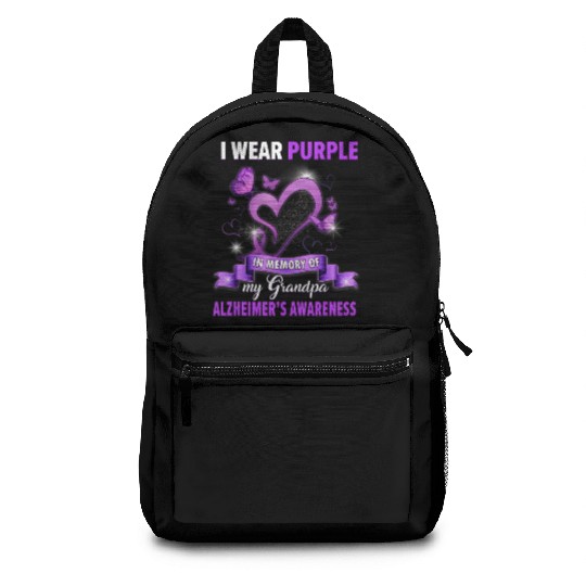 Alzheimer s Awareness I Wear Purple In Memory Of Backpacks