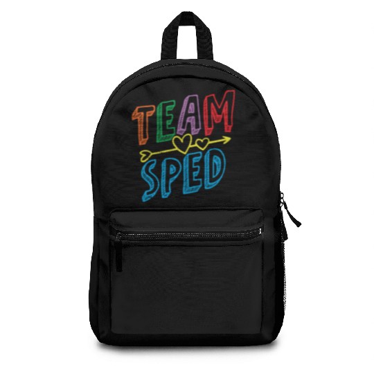 Team Sped Awareness Special Education Teacher Backpacks
