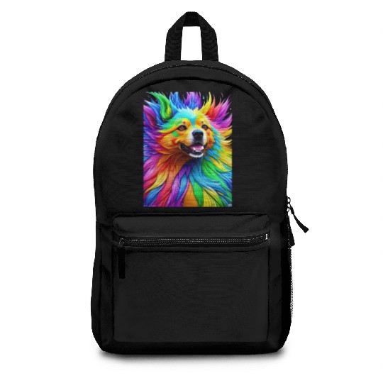 Labrador Retriever with rainbow splashes of colors Backpacks