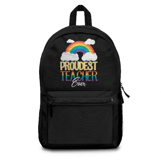 Proud Teacher Gay Pride Teaching Rainbow Flag Backpacks