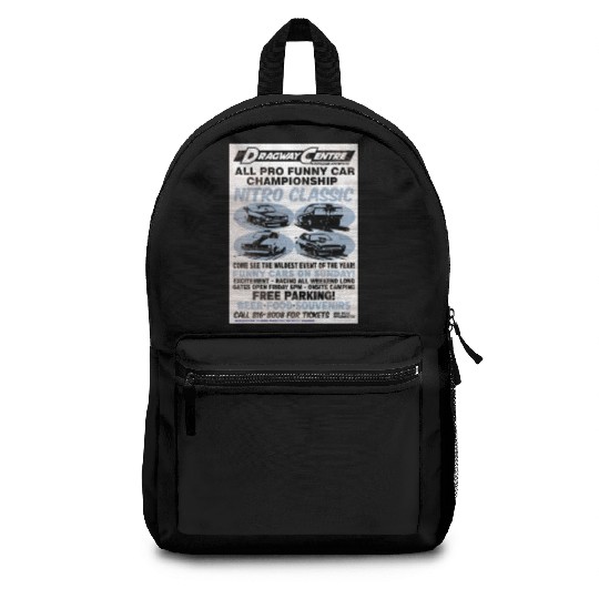 Vintage Hot Rod Classic Drag Racing Poster Backpacks