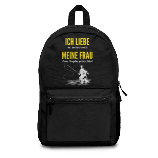 I love my wife angler fisherman Backpacks