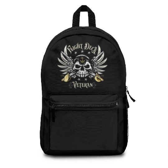 Flight Deck Veteran Skull Naval Aviation Design T Backpacks