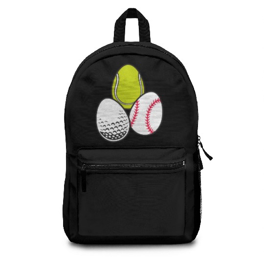 Sports Easter Egg Tennis Athletic Baseball Game Backpacks
