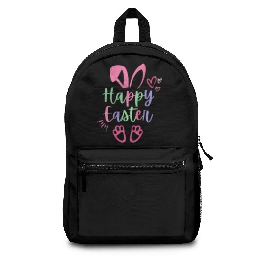 Happy Easter Cute Bunny Rabbit Face Funny Easter W Backpacks