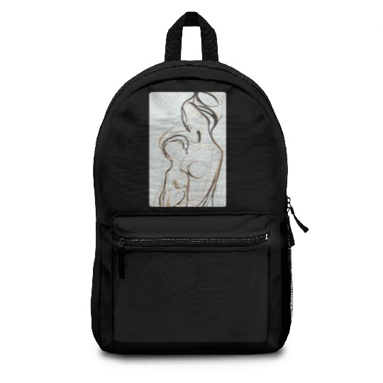 Black, Gold & White Abstract Mother & Daughter Backpacks