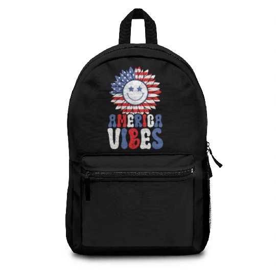 America Vibes USA Flag 4th Of July American Backpacks
