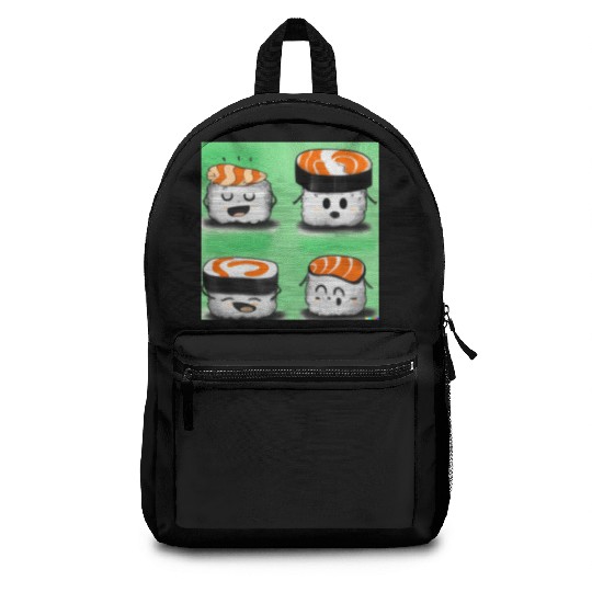 Happy Cheerful Sushi I Love Sushi Design Backpacks