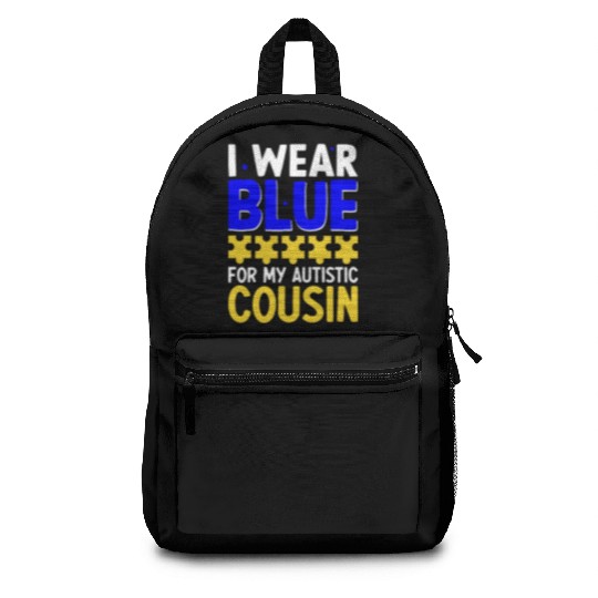 I wear Blue For My Autistic Cousin Backpacks
