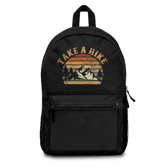 Take A Hike Retro Hiker Outdoors Camping Nature Backpacks