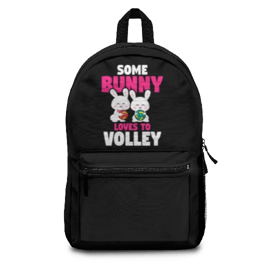 Easter Volleyball Bunny Holiday Rabbit Sport Backpacks
