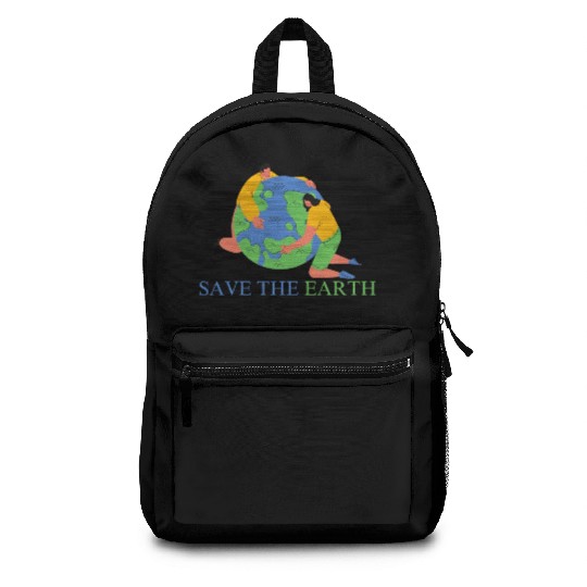 save the earth day Backpacks