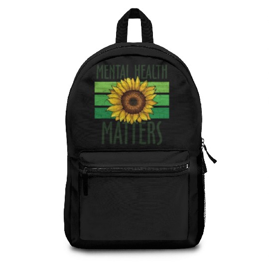 Mental Health Matters Green Sunflower Backpacks