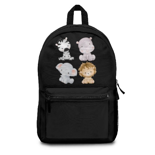 Baby Zebra, Hippo, Elephant, Lion Backpacks