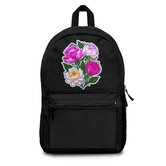 Peony Flower Art Backpacks