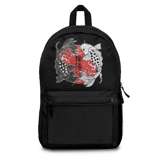 Koi Fish Yin and Yang Koi Fish Lover Gift Backpacks