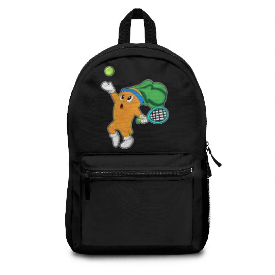 Carrot At Tennis With Tennis Racket Backpacks
