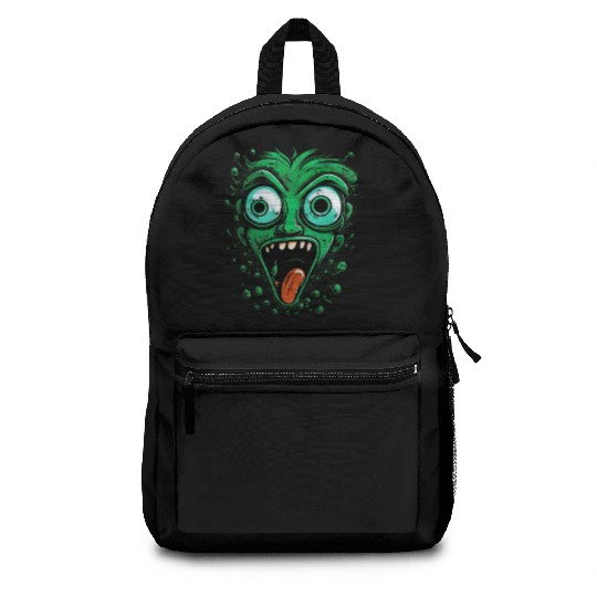 Funny Green Crazy Face Eyes Game Gaming Backpacks