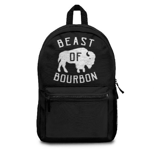 Beast of Bourbon Drinking Whiskey design Bison Buf Backpacks
