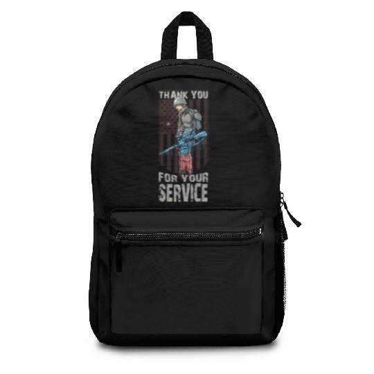 Thank You For Your Service Veteran US Flag Veteran Backpacks