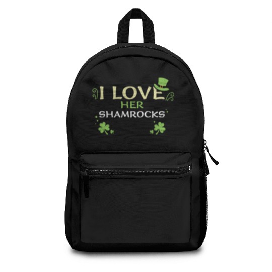 I Love Her Shamrocks Backpacks