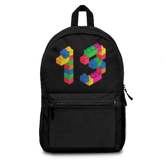 Cute Block Building 13rd Birthday Gift 13Year Old Backpacks