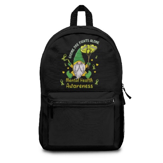 Gnomes May Green Mental Health Awareness Month Backpacks