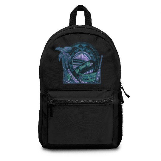 Big Island Outrigger Canoe Teal Tribal Backpacks
