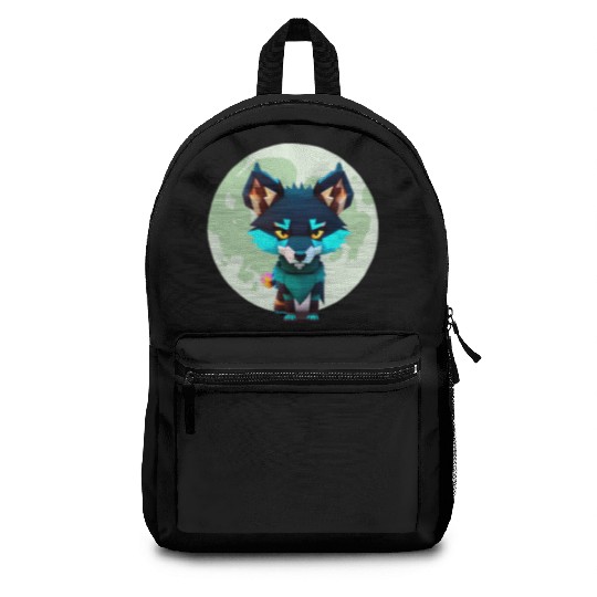 Cute Wolf Moon Graphic Backpacks