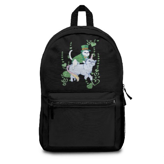 Kleeblatt Ireland cat unicorn green st Patricks Da Backpacks