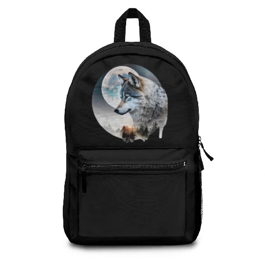 Wolf Moonlight Forest Wild Werewolf Watercolor 3 Backpacks