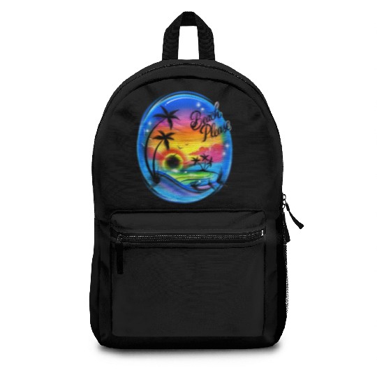 Beach Please Airbrush Colorful Backpacks