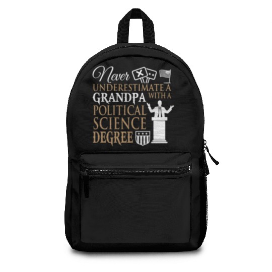 Power Grandpa With Political Science Degree Backpacks