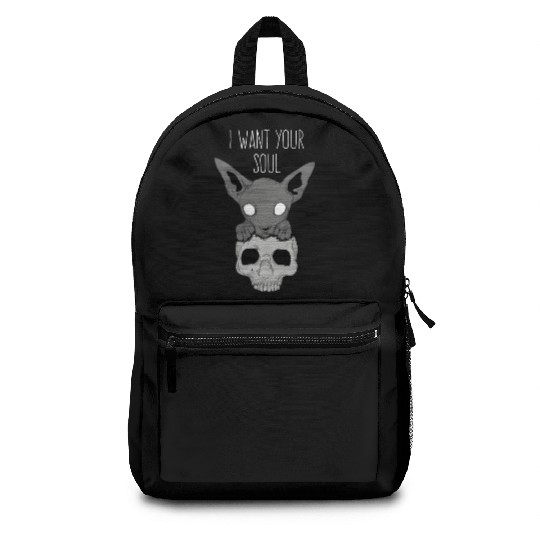 Death Cat Skull Backpacks