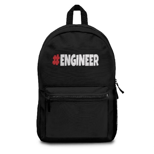#engineer red&white Backpacks