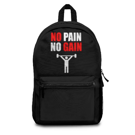 No pain no gain gym quote Backpacks