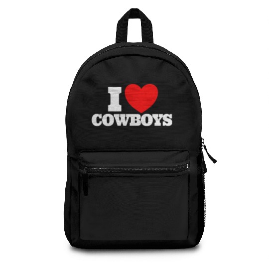 I Love Cowboys Red Heart Cowboy Lovers Cowboys Backpacks