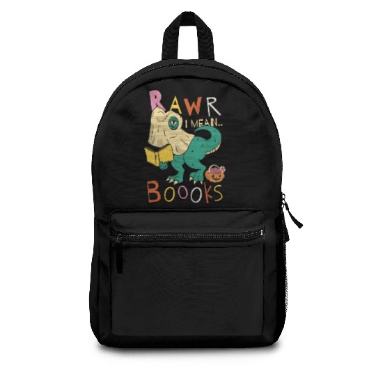 Reading Teacher Halloween T Rex Ghost Book Backpacks