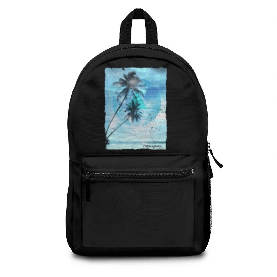 Artistic Cozumel Mexico Palm Tree Vacation Backpacks