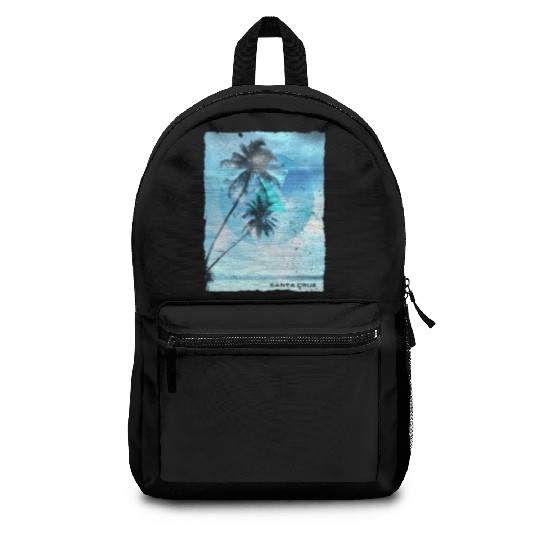 Artistic Santa Cruz California Palm Tree Vacation Backpacks