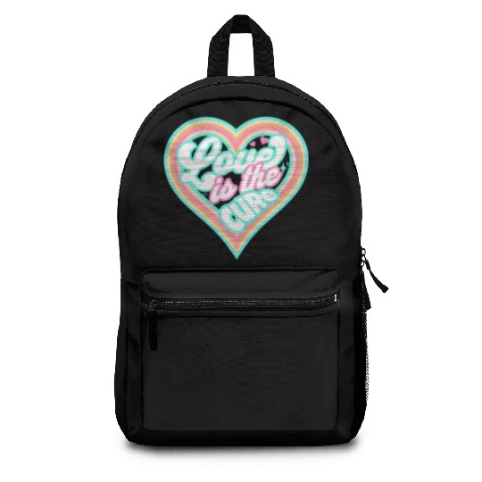 LOVE IS THE CURE (blue) Backpacks